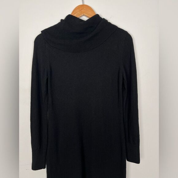 Chicos Black Wool Blend Minimalist Casual Academia Long Sleeve Turtleneck Dress - Picture 8 of 11